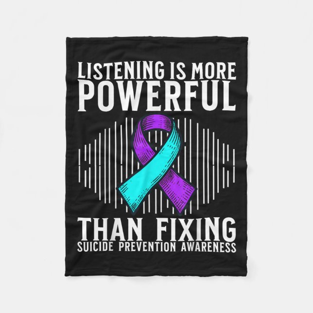 Suicide Awareness Suprt Suicide Prevention Awarene Fleece Blanket (Front)