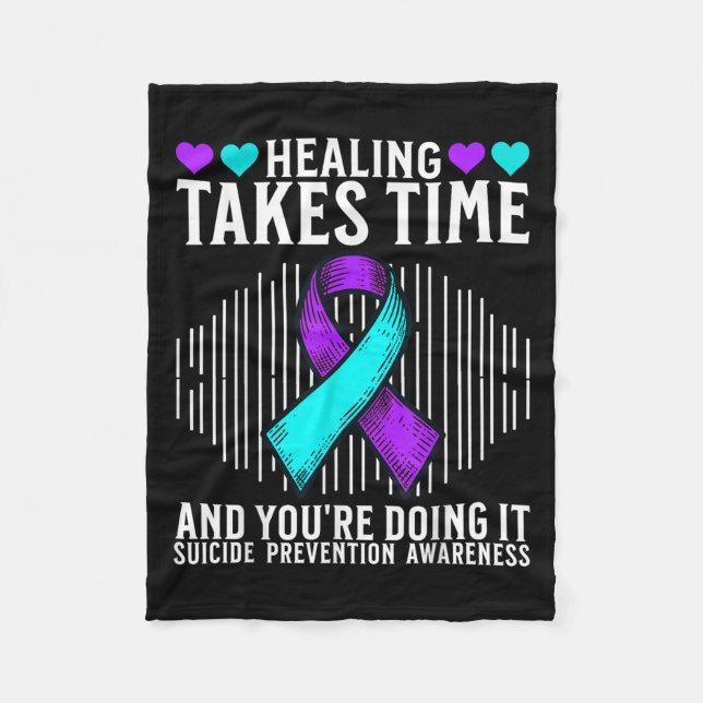 Suicide Awareness Suprt Suicide Prevention Awarene Fleece Blanket (Front)