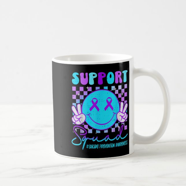Suicide Awareness Teal &amp; Purple Ribbon Suprt G Coffee Mug (Right)