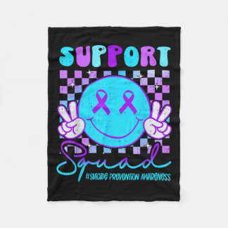 Suicide Awareness Teal & Purple Ribbon Suprt G Fleece Blanket
