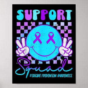 Suicide Awareness Teal & Purple Ribbon Suprt G Poster