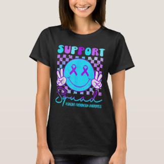 Suicide Awareness Teal & Purple Ribbon Suprt G T-Shirt