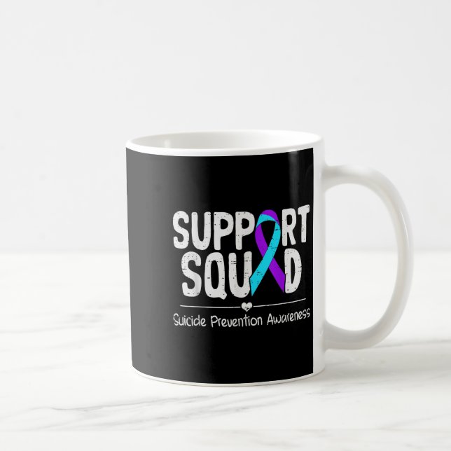 Suicide Awareness Teal &amp; Purple Ribbon Suprt M Coffee Mug (Right)