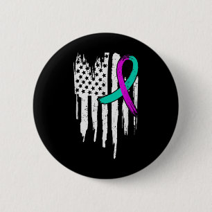 Suicide Awareness Usa American Flag Mental Health Button