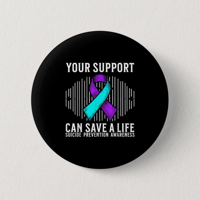 Suicide Awareness Warrior Suicide Prevention Aware Button (Front)