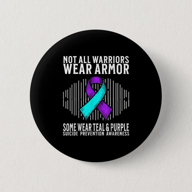 Suicide Awareness Warrior Suicide Prevention Aware Button (Front)