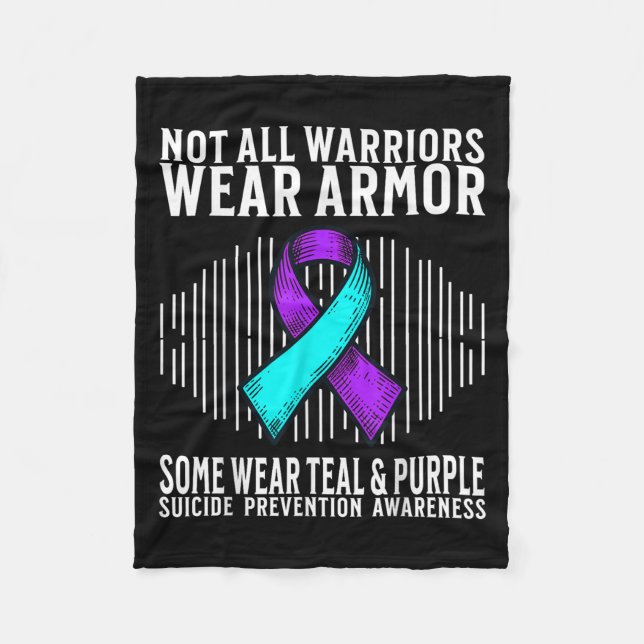 Suicide Awareness Warrior Suicide Prevention Aware Fleece Blanket (Front)