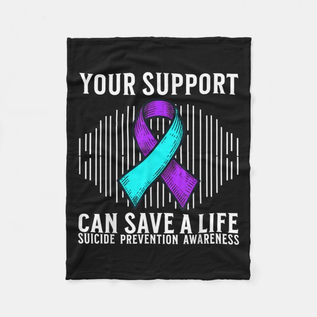 Suicide Awareness Warrior Suicide Prevention Aware Fleece Blanket (Front)