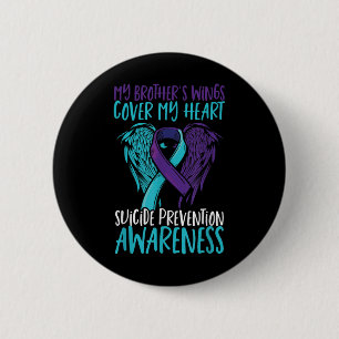 Suicide Awareness Wings &amp; Ribbon Suicide Button