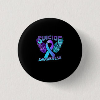 Suicide Awareness Wings And Ribbon Suicide Prevent Button