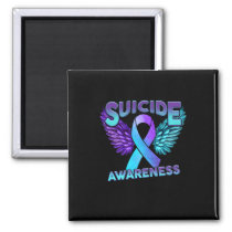 Suicide Awareness Wings And Ribbon Suicide Prevent Magnet