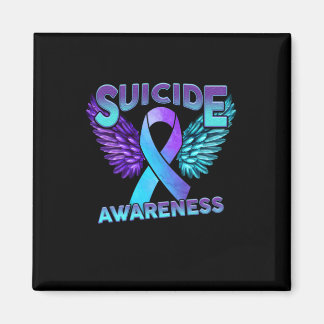 Suicide Awareness Wings And Ribbon Suicide Prevent Magnet