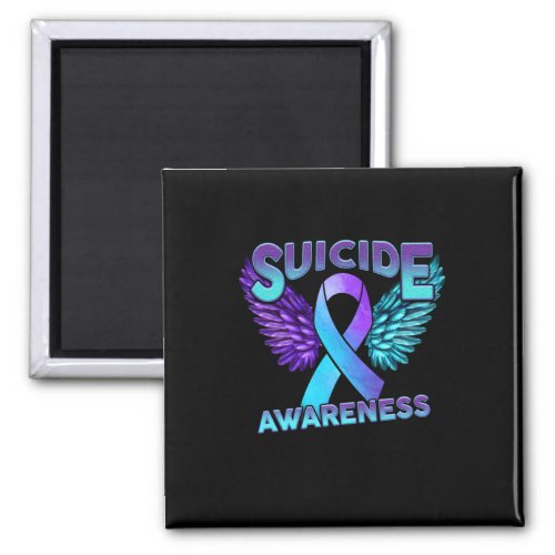 Suicide Awareness Wings And Ribbon Suicide Prevent Magnet