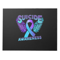 Suicide Awareness Wings And Ribbon Suicide Prevent Notepad