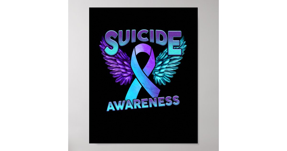 suicide ribbon with angel wings