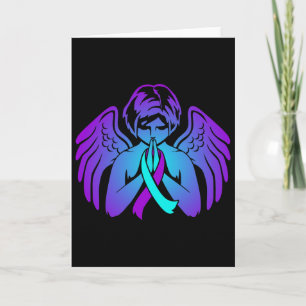 Suicide Awareness Wings Angel Ribbon Happy Support Card