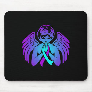 Suicide Awareness Wings Angel Ribbon Happy Support Mouse Pad