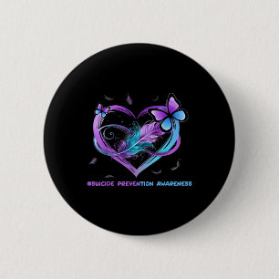 Suicide Awareness Wings Angel Ribbon, Suicide Prev Button