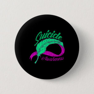 Suicide Awareness Wings Mental Health Happy Gift Button
