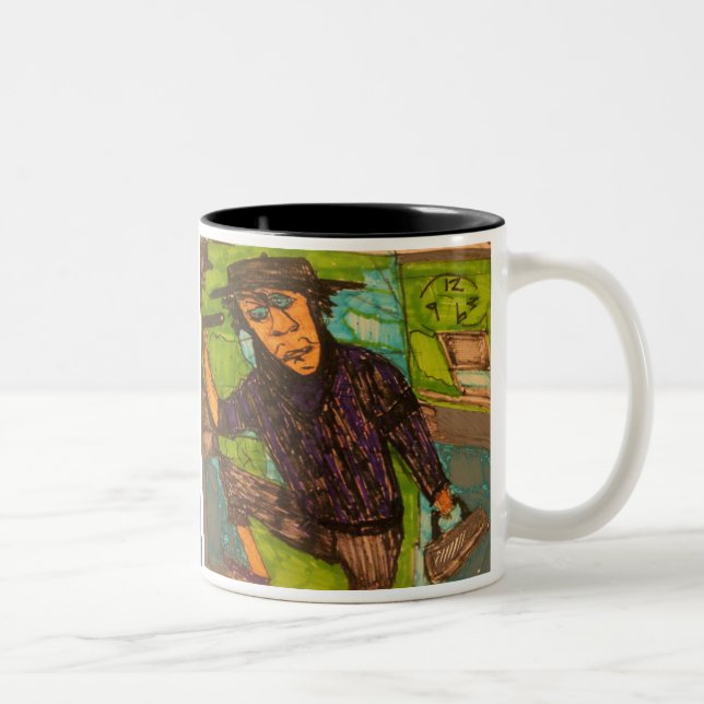 suicide bail out Two-Tone coffee mug (Right)