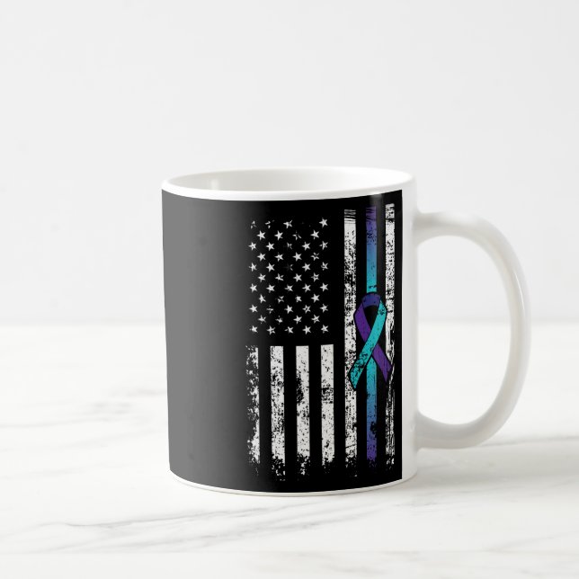 Suicide Depression American Flag Prevention Awaren Coffee Mug (Right)
