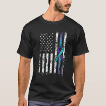 Suicide Depression American Flag Prevention Awaren T-Shirt
