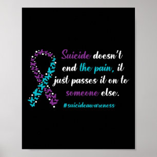 Suicide Doesn't End The Pain - Suicide Prevention  Poster