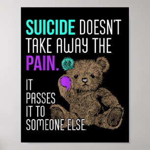 Suicide Doesn't Take Away The Pain It Pes It To So Poster