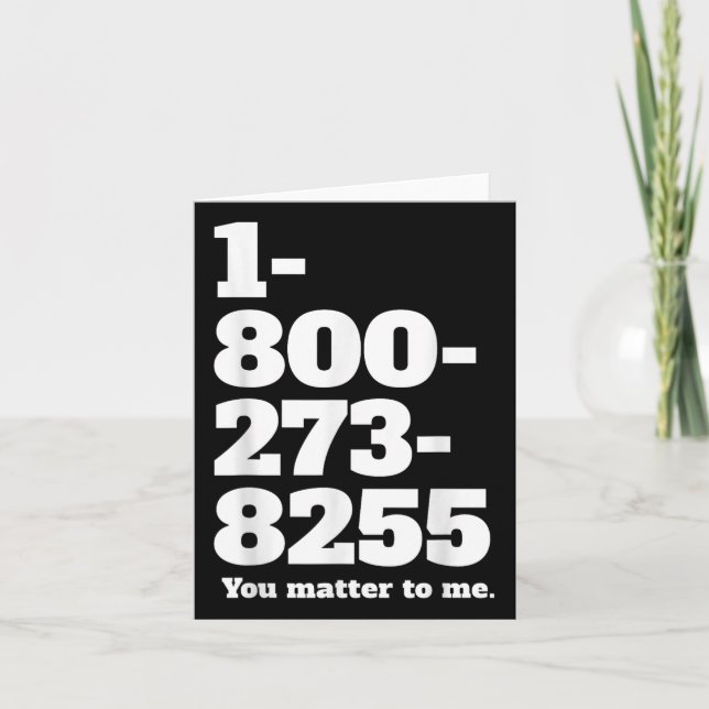 Suicide Hotline Number  Card (Front)