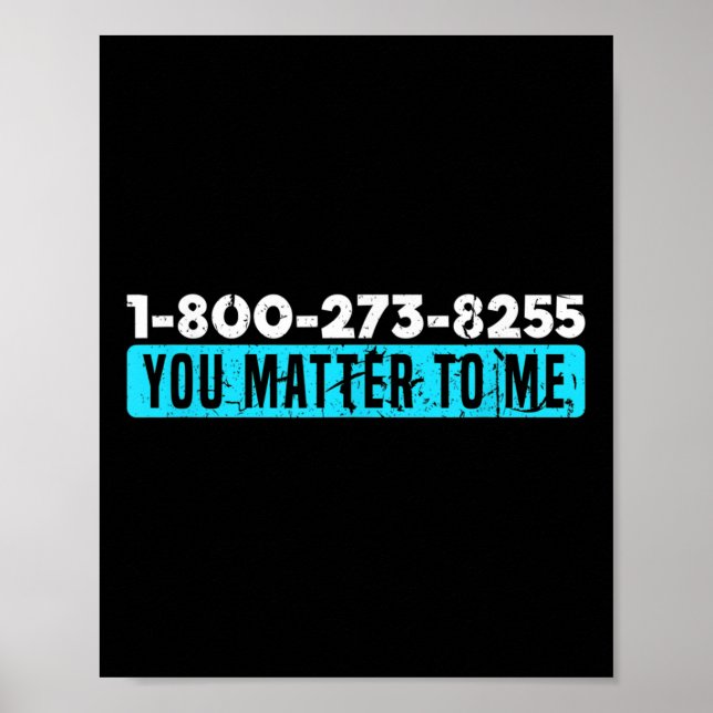 Suicide Hotline Number Prevention Awareness  Poster (Front)