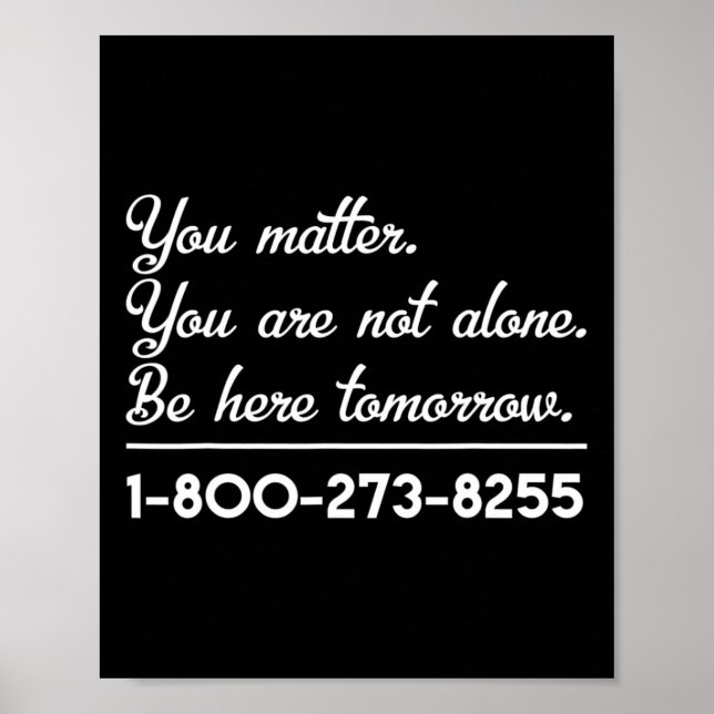 Suicide Hotline - Suicide Awareness and Prevention Poster (Front)