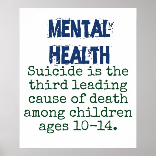 Suicide Is The Third Leading Cause 10_14 _ Mental  Poster