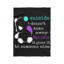 Suicide Pain Semicolon Gift Suicide Prevention Awa Fleece Blanket