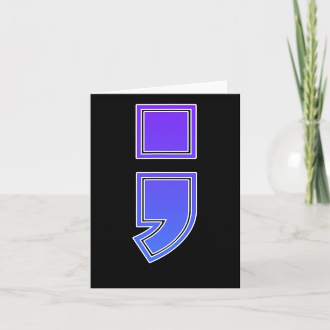 ; Suicide Pain Semicolon Suicide Prevention Awaren Card (Front)