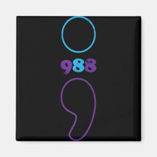 Suicide Prevention 988 Comma Awareness Magnet