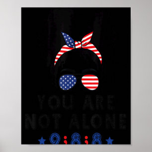 Suicide Prevention 988 Comma Messy Bun With Usa Fl Poster