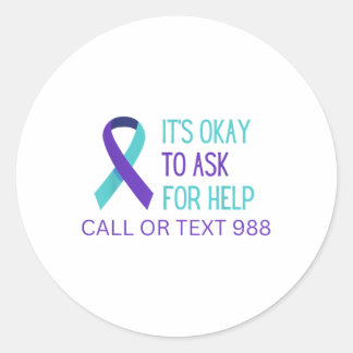 Suicide Prevention 988 Hotline Shirt 988 Suicide C Classic Round Sticker