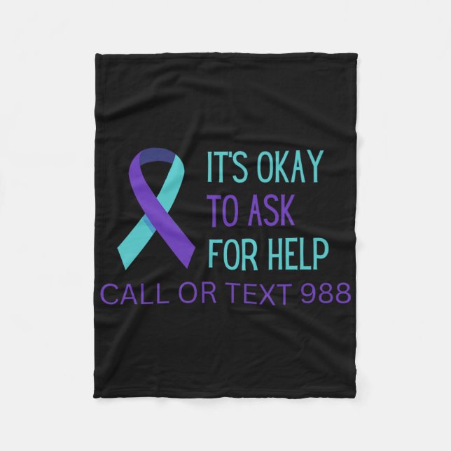 Suicide Prevention 988 Hotline Shirt 988 Suicide C Fleece Blanket (Front)