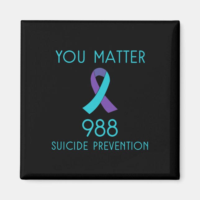 Suicide Prevention 988 Hotline Shirt Premium  Magnet (Front)