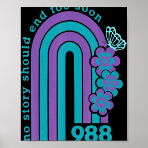 Suicide Prevention 988 No Story Should End Too Soo Poster