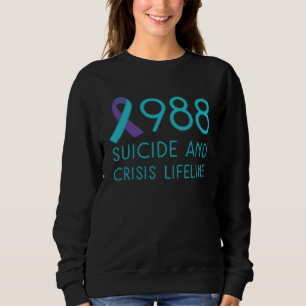 Suicide Prevention 988 Suicide Awareness Front and Sweatshirt