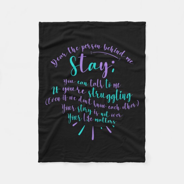 Suicide Prevention Advocate Person Behind The Caus Fleece Blanket (Front)