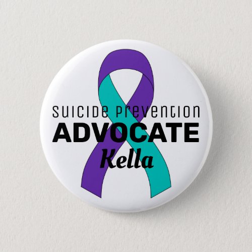 Suicide Prevention Advocate Ribbon White Button