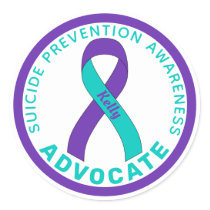 Suicide Prevention Advocate Ribbon White Classic Round Sticker
