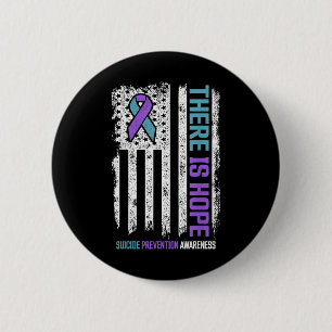 Suicide Prevention American Flag Hope Suicide Awar Button
