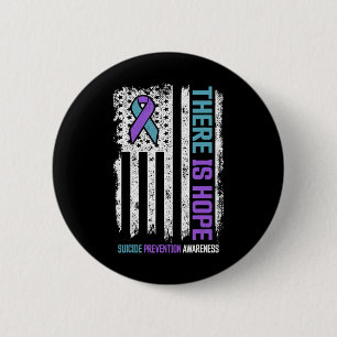 Suicide Prevention American Flag Hope Suicide Awar Button