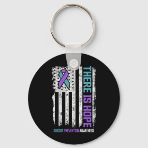 Suicide Prevention American Flag Hope Suicide Awar Keychain