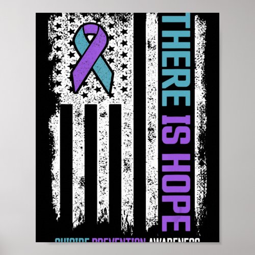 Suicide Prevention American Flag Hope Suicide Awar Poster