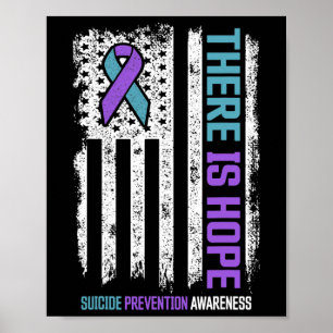 Suicide Prevention American Flag Hope Suicide Awar Poster