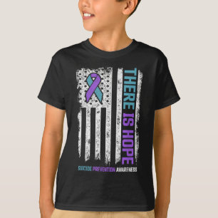Suicide Prevention American Flag Hope Suicide Awar T-Shirt
